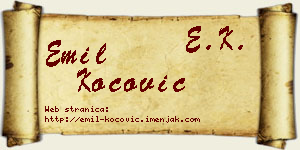 Emil Kočović vizit kartica